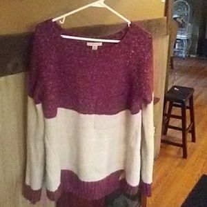 Sweater burgundy cream color